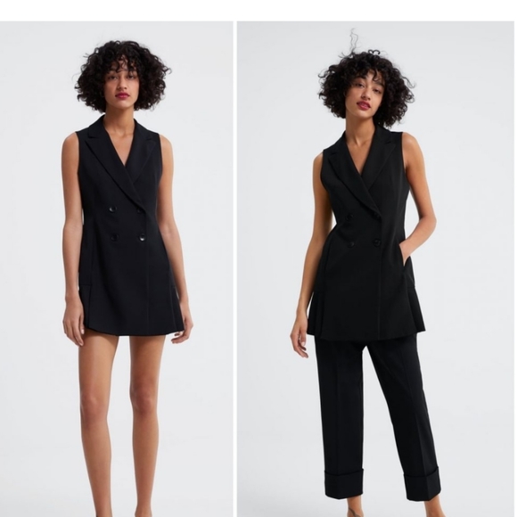 The 3 in 1 wool blend Vested Blazer dress. it is just everything!! - Picture 9 of 10